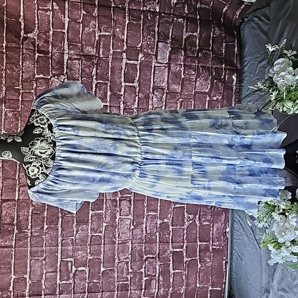 Just Found Purple & White Tie Dye Tiered Dress size 1X - Picture 4 of 10